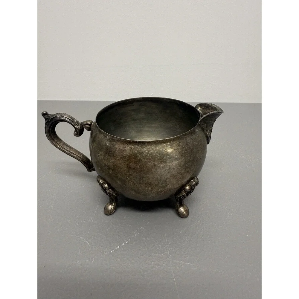 Vintage Leonard Silver Plated Brass Creamer 3.5''‎ x 2.75'' #21